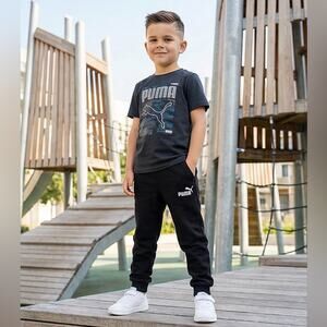 Puma Kids Black Sweat Pant Joggers Made with 50% recycled Materials
